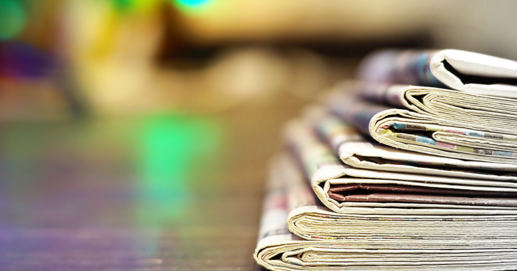 Stack of newspapers